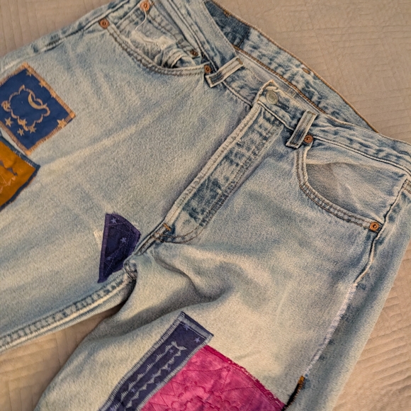 Levi's 501 Button Fly Quilted Jeans Belonging To Famous Bassist - Picture 4 of 7